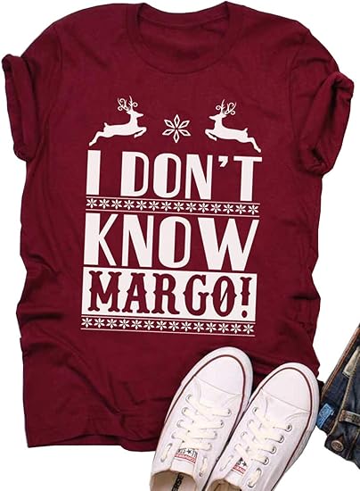 Photo 1 of XXL I Don't Know Margo T-Shirt for Women Funny Christmas Vacation Shirts Graphic Short Sleeve Tee Tops
