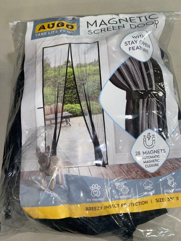 Photo 4 of AUGO Magnetic Screen Door - Self Sealing, Heavy Duty, Hands Free Mesh Partition Keeps Bugs Out - Pet and Kid Friendly - Patent Pending Keep Open Feature - 38 Inch x 83 Inch
