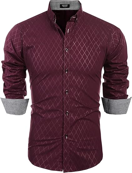 Photo 2 of 3XL COOFANDY Men's Business Dress Shirt Long Sleeve Casual Slim Fit Button Down Shirt
