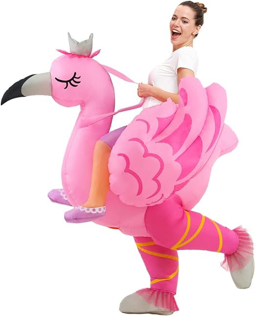 Photo 1 of KOOY Inflatable Flamingo Costume Adult,Halloween Costume Women Adult,Inflatable Costume For Adult Funny Halloween Costumes,Blow Up Costume,Christmas Costume
