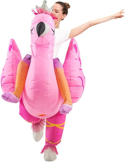 Photo 2 of KOOY Inflatable Flamingo Costume Adult,Halloween Costume Women Adult,Inflatable Costume For Adult Funny Halloween Costumes,Blow Up Costume,Christmas Costume
