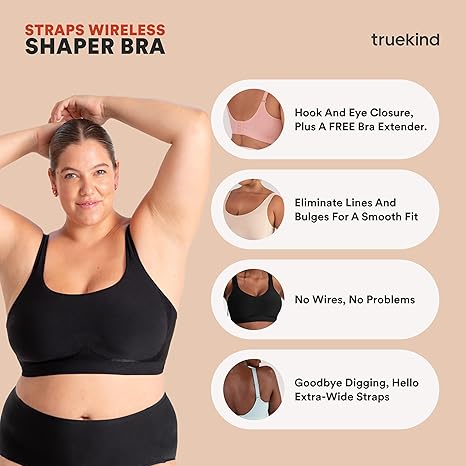 Photo 2 of 4XL Truekind Supportive Bras for Women No Underwire, Womens Bras, Wireless Bra with Support and Lift, Seamless Bras for Women
