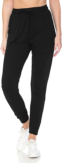 Photo 2 of 1XL Leggings Depot Women's Relaxed-fit Jogger Track Cuff Sweatpants with Pockets for Yoga, Workout
