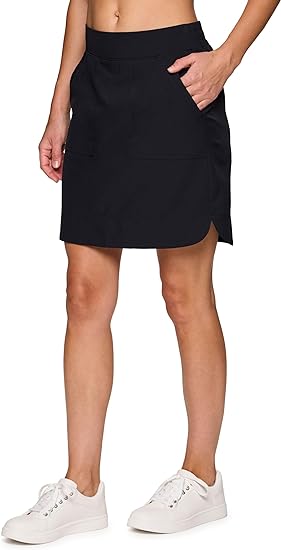 Photo 1 of M RBX Active Longer Length Skort for Women, Quick Drying Woven Pickleball Golf Skort with Pockets for Tennis, Hiking, Running
