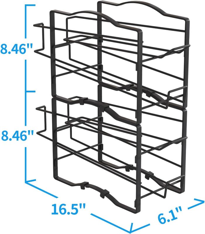 Photo 3 of 2 Pack Soda Can Organizer Rack for Pantry, Stackable Beverage Soda Can Storage Dispenser Holder for Refrigerator, Cabinet, Black