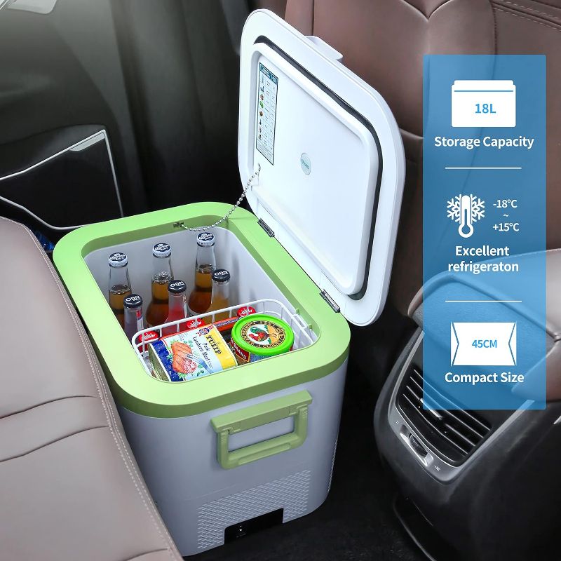 Photo 3 of Car Fridge Portable 12V Refrigerator 19 Quart (18 Liter) 12 Volt Freezer Compressor Cooler 12V/24V DC 110?240 V AC for Truck Van RV Camper SUV and Home Use -18?~+15?