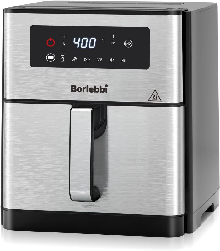 Photo 1 of Air Fryer, 10 Quart Family Size Large Airfryer, 6 One-Touch Digital Control Preset Cooking Functions Air Fryers, 400°F Temp Controls in 5° Increments, Nonstick Dishwasher-Safe, 1700W, Stainless Steel