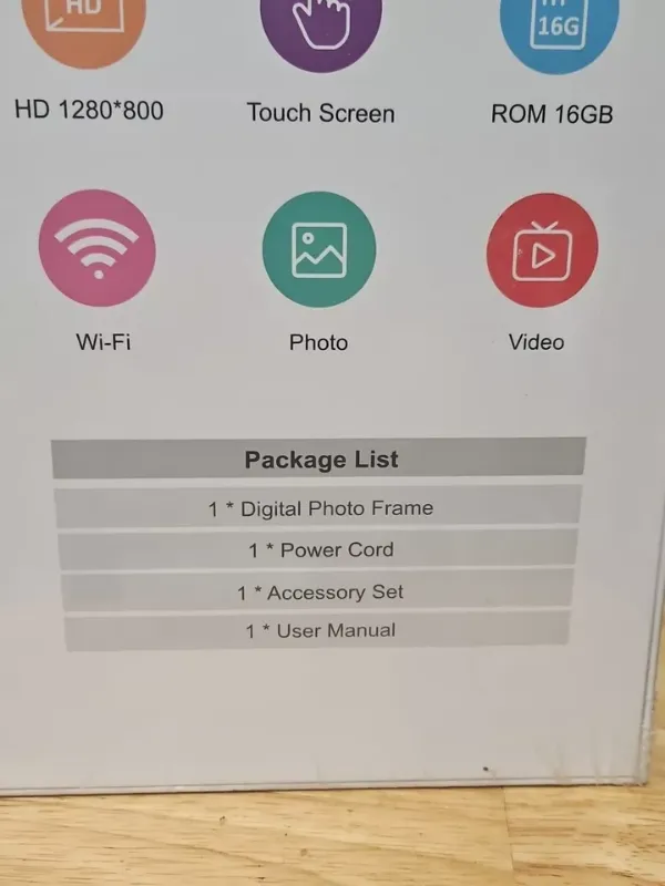 Photo 1 of 10.1" Digital Photo Frame, 16GB ROM, ISP Display, Screen Resolution 1280 x 800 16:10, Touch Screen Support, Video and Photo Upload Support.