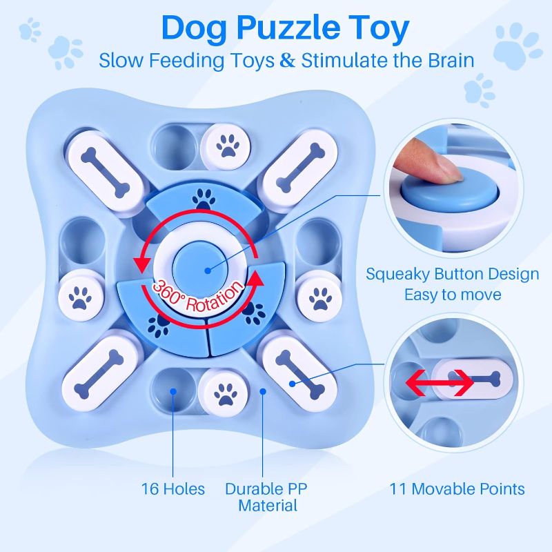 Photo 2 of Interactive Dog Puzzle Toys for Large Medium Small Smart Dogs, Squeaky Enrichment Mentally Stimulation Toys for Training, Dog Treat Chew Toy for Puppy&Cats