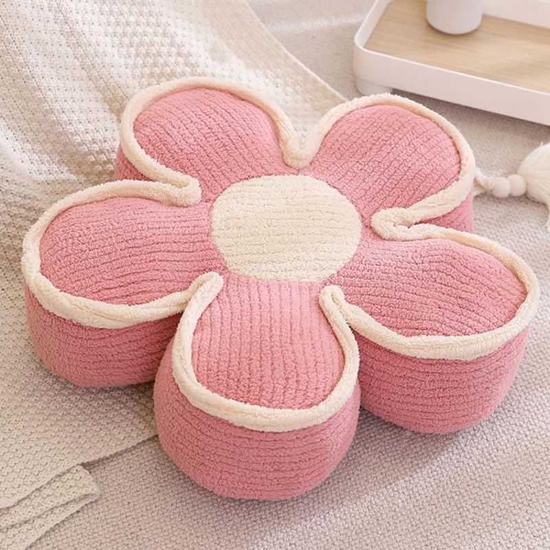 Photo 1 of Flower Pillow 19.6 Inch Flower Shaped Throw Pillow Aesthetic Floor Cushion Flower Pillow Cute Seat Cushion Decorative Pillow for Bed Couch