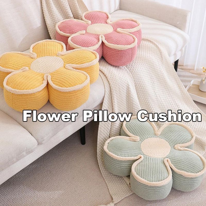 Photo 3 of Flower Pillow 19.6 Inch Flower Shaped Throw Pillow Aesthetic Floor Cushion Flower Pillow Cute Seat Cushion Decorative Pillow for Bed Couch