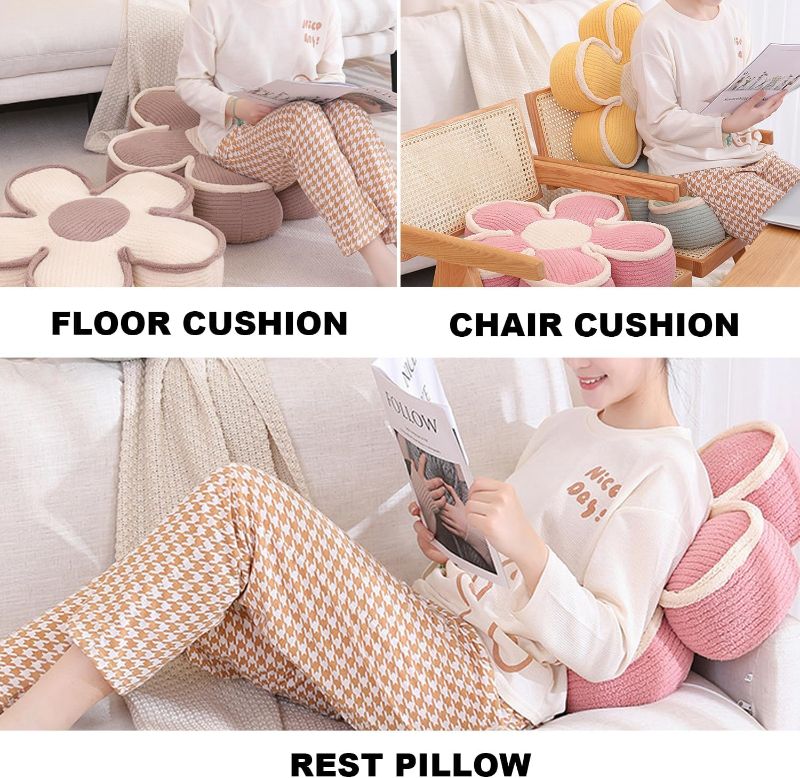 Photo 4 of Flower Pillow 19.6 Inch Flower Shaped Throw Pillow Aesthetic Floor Cushion Flower Pillow Cute Seat Cushion Decorative Pillow for Bed Couch