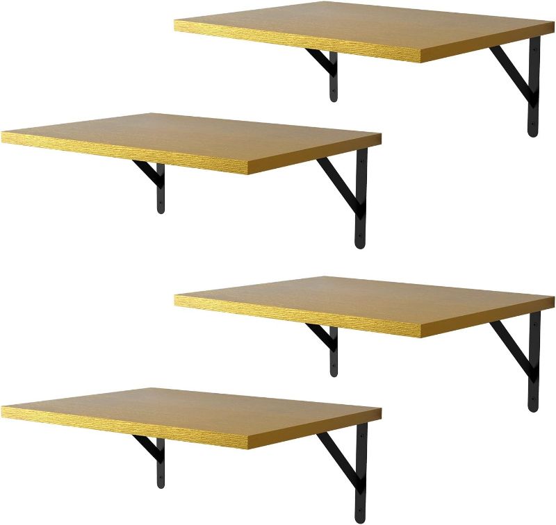 Photo 1 of Deep Floating Shelves for Wall 4 Sets, 12 Inch Deep Floating Shelves Gold, Wide Floating Shelves Wood Wall Mounted, Large Floating Wall Shelves for Bathroom, Bedroom, Kitchen, Living Room, Office