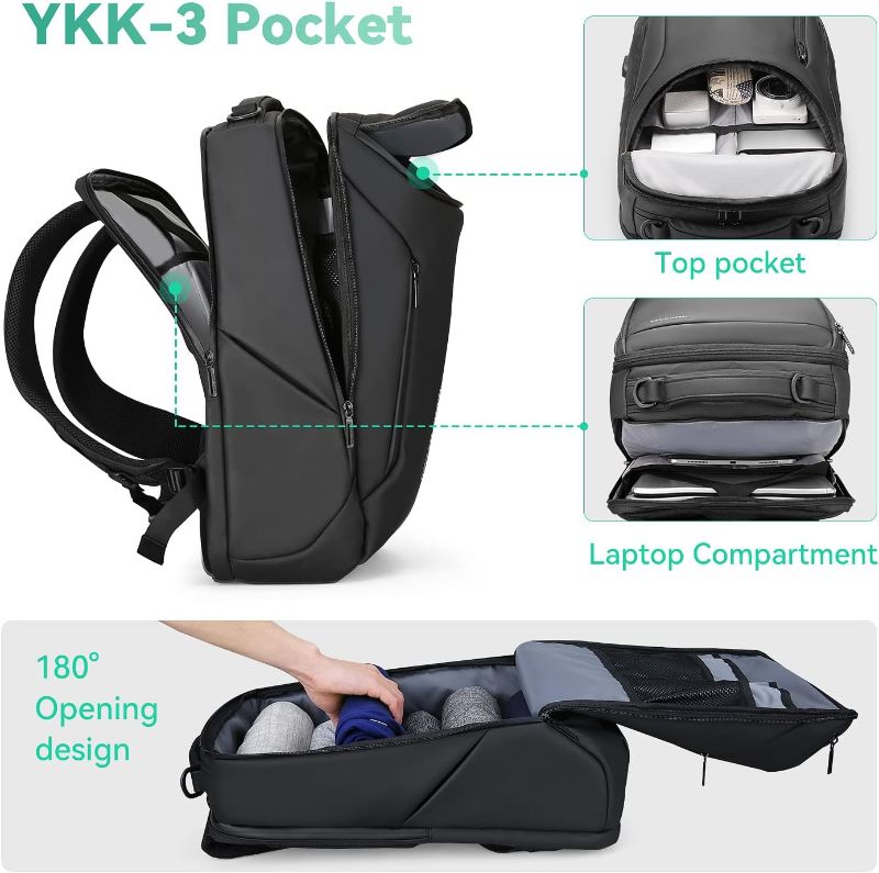 Photo 2 of MARK RYDEN Business Backpack for Men, Waterproof High Tech Backpack with Sport Car Shape Design and USB Charging Port, Travel Laptop Backpack Fits 17.3 Inch Notebook