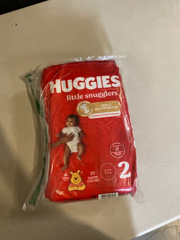 Photo 4 of Huggies Size 2 Diapers, Little Snugglers Baby Diapers, Size 2 (12-18 lbs), 29 Count