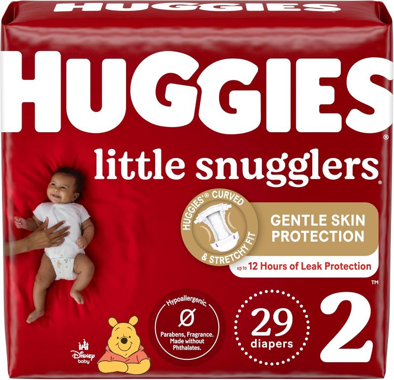 Photo 1 of Huggies Size 2 Diapers, Little Snugglers Baby Diapers, Size 2 (12-18 lbs), 29 Count