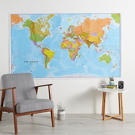 Photo 1 of Maps International Giant World Map - Mega-Map Of The World - 46 x 80 - Full Lamination