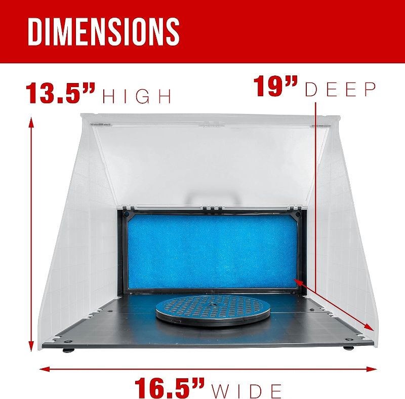 Photo 3 of Master Airbrush Brand Portable Hobby Airbrush Spray Booth for Painting All Art, Cake, Craft, Hobby, Nails, T-Shirts & MorE