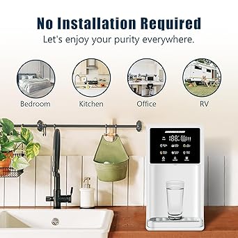 Photo 2 of YQC-002 UV Countertop Reverse Osmosis Water Filtration Purification System, 5 Stage RO Water Filter, 4:1 Pure to Drain, Instant Hot Water Dispenser for Home, office (No Installation)