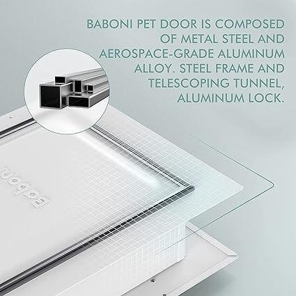 Photo 3 of Baboni 3-Flap Pet Door for Wall, Steel Frame and Telescoping Tunnel, Aluminum Lock, Double Flap Dog Door and Cat Door, Strong and Durable (Pets Up to 220 Lb) -X-Large