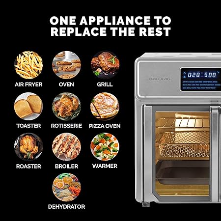 Photo 4 of Kalorik MAXX® Digital Air Fryer Oven, 26 Quart, 10-in-1 Countertop Toaster Oven & Air Fryer Combo-21 Presets up to 500 degrees, Includes 9 Accessories & Cookbook