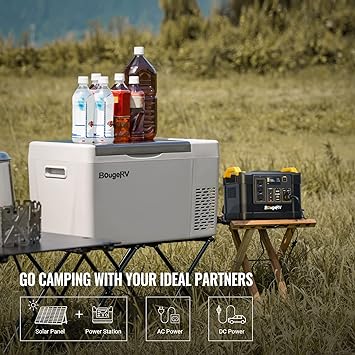Photo 1 of BougeRV 12 Volt Refrigerator 12V Car Fridge 23 Quart Portable Freezer Compressor Cooler 12/24V DC 110~240 Volt AC for Truck Van RV Camper SUV Travel Camping Road Trips Tailgating -7?~50?