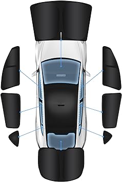 Photo 1 of 8PC Tesla Model Y Window Privacy Sunshade,2 in1 Ice Crystal Car Reflective Visor for Tesla Model Y 2020-2024 All Window Front and Rear Windshield Side Window Car Interior Accessories Outdoor Camping