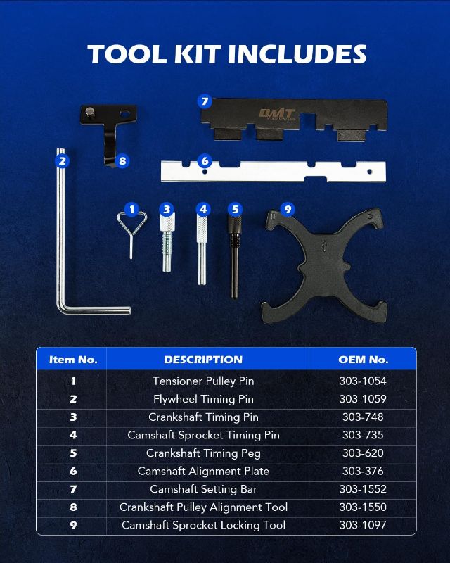 Photo 3 of Orion Motor Tech Timing Tool Kit Compatible with Ford Focus Fiesta Mazada 1.5 1.6 VCT Ecoboost Engine.