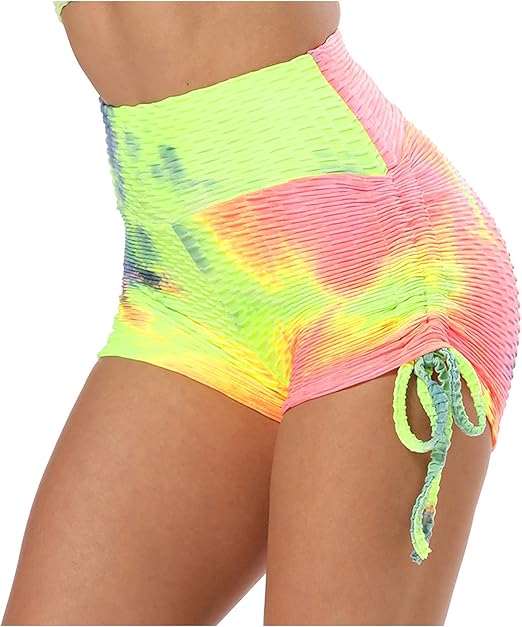 Photo 1 of Size Large Workout Shorts Women Butt Lifting Summer Fashion Drawstring Elastic Waisted Athletic Tie-Dye Shorts Comfy Lightweight Shorts 

