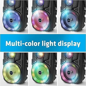 Photo 3 of 5.0 Portable Bluetooth 4" Speaker Dynamic Loudspeaker, Ultimate Karaoke Home System, LED Party Lights for Kids and Adults, Rechargeable Speaker with FM Radio, SD/TF Card