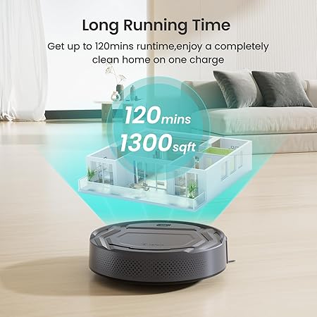 Photo 2 of Lefant M210 Pro Robot Vacuum, 2200Pa Strong Suction, WiFi/APP/Alexa, 120 Min Runtime, Self-Charging Robotic Vacuum Cleaner, Slim, Quiet, 6 Cleaning Modes Ideal for Pet Hair, Hard Floors