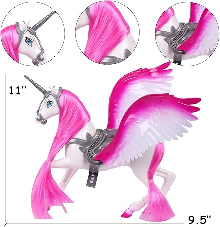 Photo 1 of Princess Doll and Unicorn, Unicorn Gifts for Girls, Unicorn Toys with Removable Saddle and Wings(White Unicorn), 12 inches, 68500