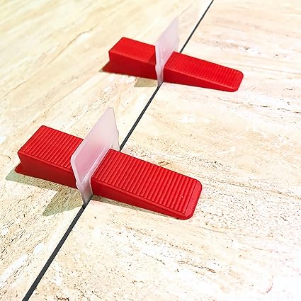 Photo 1 of 500 PCS Tile Leveling System Wedges Reusable for 1/8, 1/16, 1/32 Inch Spacers for Tile Leveler Installation, Red