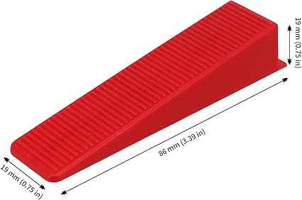 Photo 3 of 500 PCS Tile Leveling System Wedges Reusable for 1/8, 1/16, 1/32 Inch Spacers for Tile Leveler Installation, Red