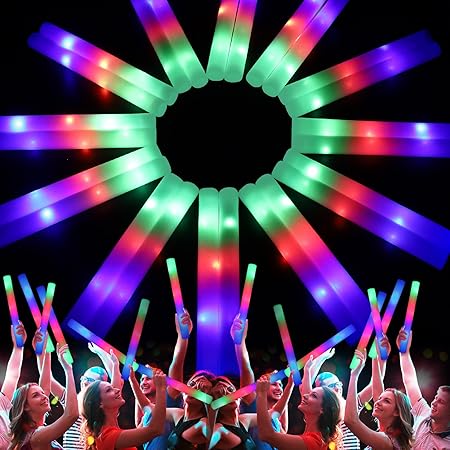 Photo 1 of 68 PCS LED Foam Glow Sticks, Bulk Glow Sticks, Glow in the Dark Party Supplies with 3 Modes Colorful Flashing, Neon Party Favors Supplies for Glow Party, Birthday, Wedding, Carnival, Concert