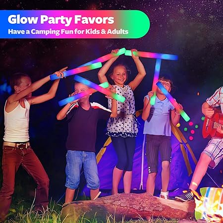 Photo 4 of 68 PCS LED Foam Glow Sticks, Bulk Glow Sticks, Glow in the Dark Party Supplies with 3 Modes Colorful Flashing, Neon Party Favors Supplies for Glow Party, Birthday, Wedding, Carnival, Concert