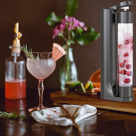 Photo 3 of Sparkling Water Maker Soda Maker Infused Fruits Soda Maker Machine for Carbonating with 1L Carbonating Bottle, Seltzer Fizzy Water Maker, Includes 3 x 1l Carbonating Bottle Compatible with 60L