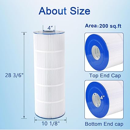 Photo 2 of PELLUCID Pool Filter Compatible with C200S, PA200S, Hayward CX200XRE, SwimClear C200S, Unicel C-9442, Ultral-D5, 200 sq.ft Filter Cartridge 1 Pack