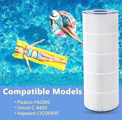 Photo 3 of PELLUCID Pool Filter Compatible with C200S, PA200S, Hayward CX200XRE, SwimClear C200S, Unicel C-9442, Ultral-D5, 200 sq.ft Filter Cartridge 1 Pack