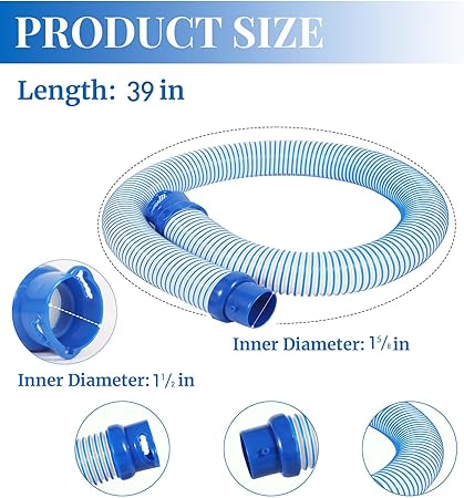 Photo 2 of 3Packs Pool Vacuum Hose for Zodiac Mx6 Mx8, Pool Cleaner Hose Replacement Kit Pool Systems R0527700 Cleaner Accessories Twist Lock Hose 39" for Swimming Pool