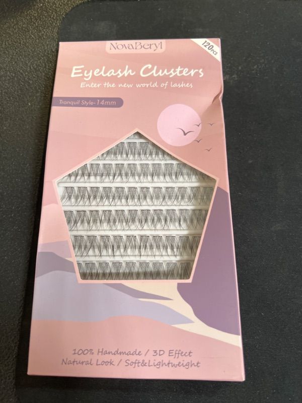Photo 1 of Lash Clusters Individual Lashes, Wide Stem 80 PCS Large Capacity 3D Effect C Curl, Wispy Natural Look Home False Eyelashes (Keen Style-14mm) 14mm 80PCS-Keen Style