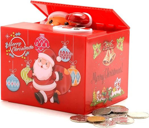 Photo 1 of Party Piggy Bank Santa Claus Stealing Coin Can for Kids, Electronic Money Bank Saving Box Smart Voice Box, Surprise Frank Toy Gift for 4 5 6 7 8 9 10 Year Old Boys Girls