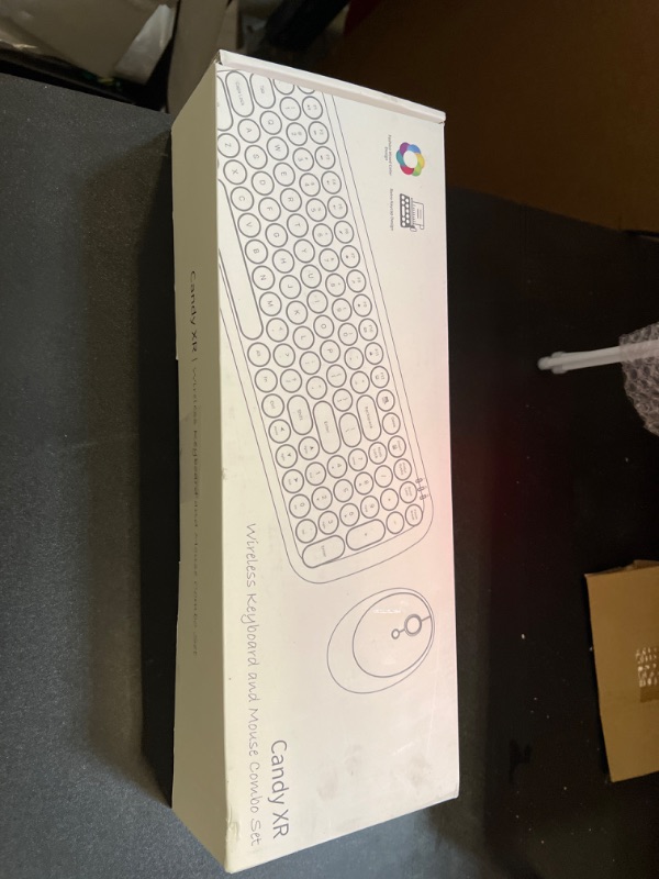 Photo 1 of Wireless Keyboard and Mouse Combo - GEEZER Lake Blue Colorful Round Keycap Keyboard 100 Keys - USB 2.4G Receiver Plug Play Typewriter Keyboards for Windows, PC, Laptop, Desktop