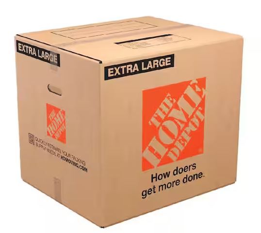 Photo 1 of 24 in. L x 20 in. W x 21 in. D Extra-Large Moving Box with Handles 4 PACK 
