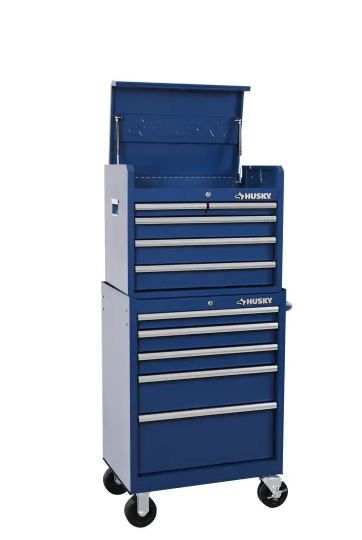 Photo 1 of 27 in. 10-Drawer Blue Tool Chest Combo - STOCK PHOTO FOR REFERENCE ONLY -- BLACK
 