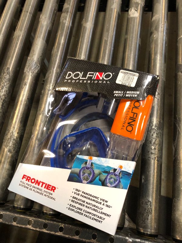 Photo 1 of Dolfino Pro DPM17478SBLC Frontier Full-Face Snorkeling Mask - Small/Medium, Blue