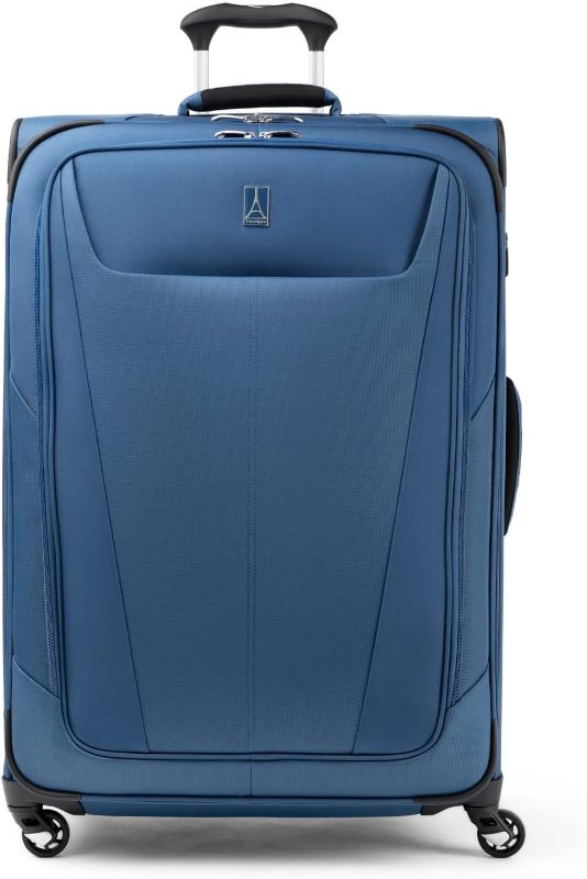 Photo 1 of Travelpro Maxlite 5 Softside Expandable Checked Luggage with 4 Spinner Wheels, Lightweight Suitcase, Men and Women, Ensign Blue, Checked Large 29-Inch
