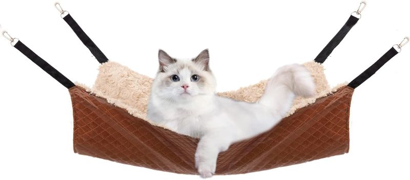 Photo 1 of JOYELF Cat Hammock Bed, Large Reversible Pet Cage Hammock Hanging Soft Pet Bed for Kitten Ferret Puppy or Small Pet
