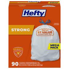 Photo 1 of Hefty Strong Tall Kitchen Trash Bags, Unscented, 13 Gallon, 90 Count

