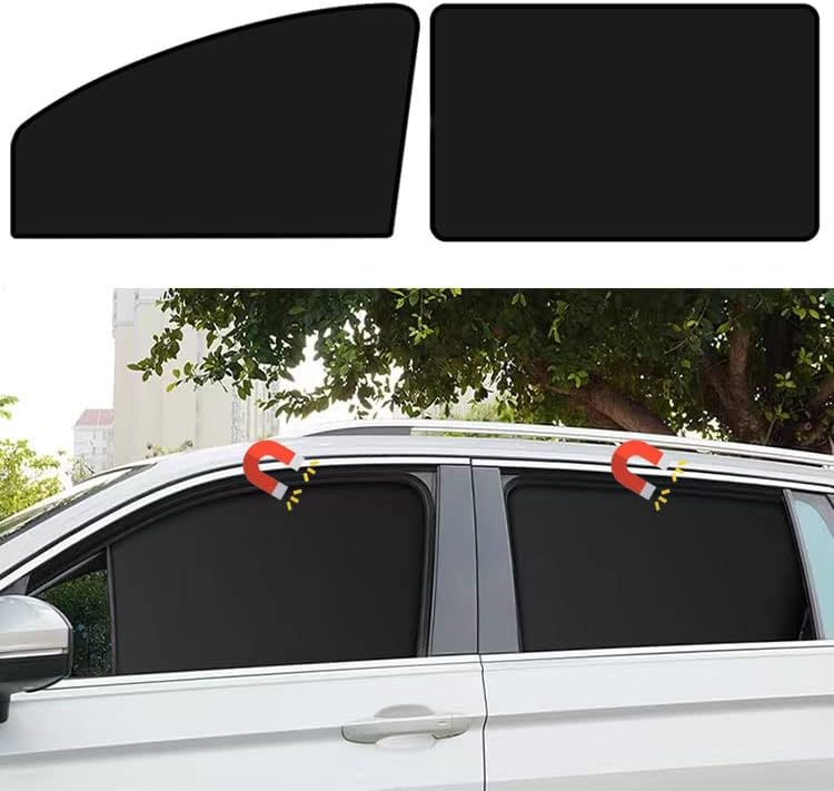 Photo 1 of Car Side Window Sun Shades, 4 PCS Window Sunshades Privacy Curtains, 100% Block Light for Breastfeeding, Taking a nap, Changing Clothes, Camping (Front&Back 4pcs)
